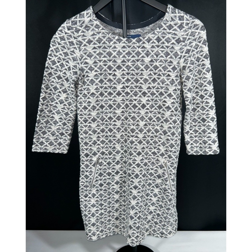 GapKids Black White Geometric Knit Sweater Dress Girls Large 10 Holiday